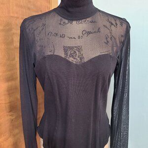 Vtg. Black Body Suit, L.